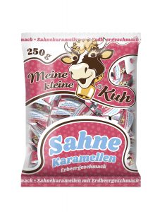 Meine kleine Kuh Sahne Karamellen, Karamellbonbons in der Sorte Erdbeer Geschmack