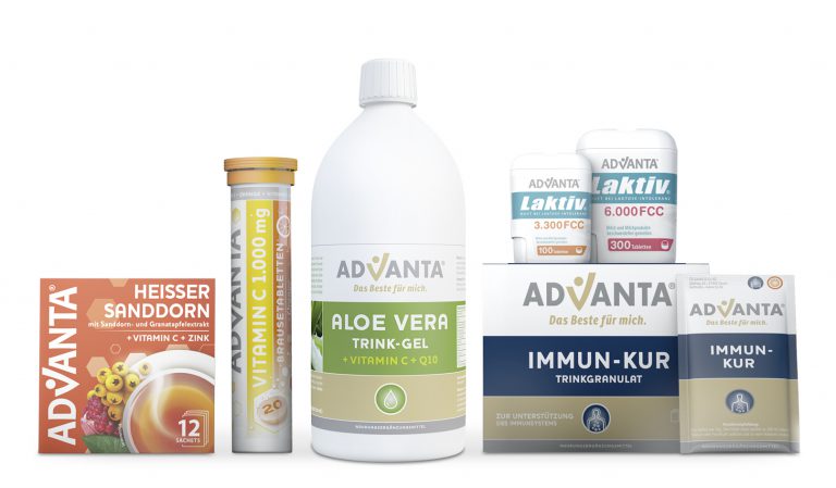 advanta heisser sanddorn, vitamin c, aloe vera trink-gel, immun-kur und 