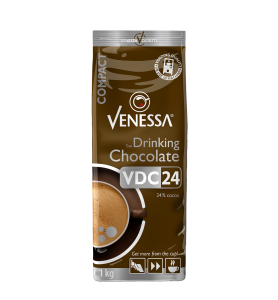 Venessa VDC 24 Trinkschokolade, heiße Schokolade mit 24 % Kakao im 1 Kilo Beutel