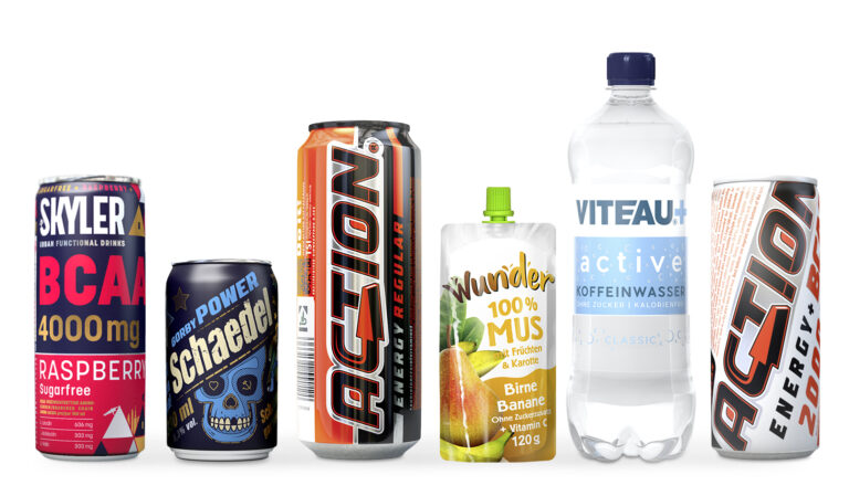 TSI Getränke Skyler Energy Drink zuckerfrei mit BCAA Himbeere, Schaedel Drink mit Alkohol, Action Energy Drink, Wunder Frucht Mus Birne Banane, Viteau+ Koffeinwasser, Avtion Energy Drink mit BCAA