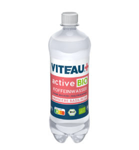 TSI Getränke Viteau Active Bio Koffeinwasser, Mineralwasser mit Koffein, Himbeere Basilikum Geschmack, ohne Zucker ohne Kalorien