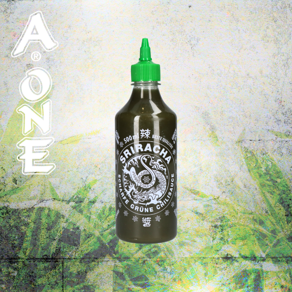 NEUES AUS DEM BEREICH NÄHRMITTEL: A-ONE SRIRACHA CHILISAUCE GRÜN