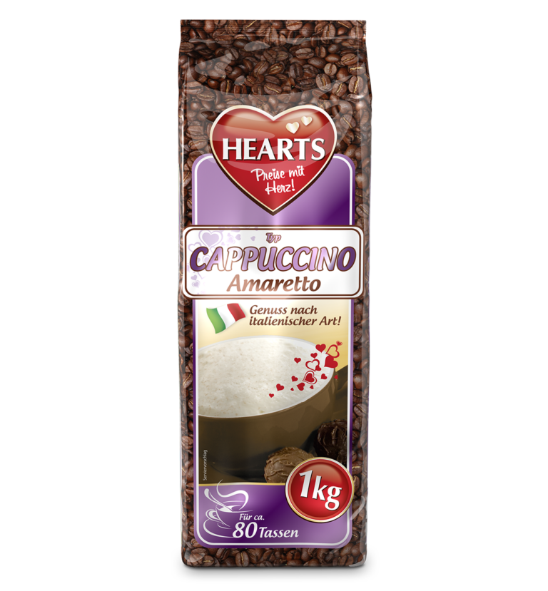 HEARTS: Cappuccino Amaretto, 1kg für ca. 80 Tasseb