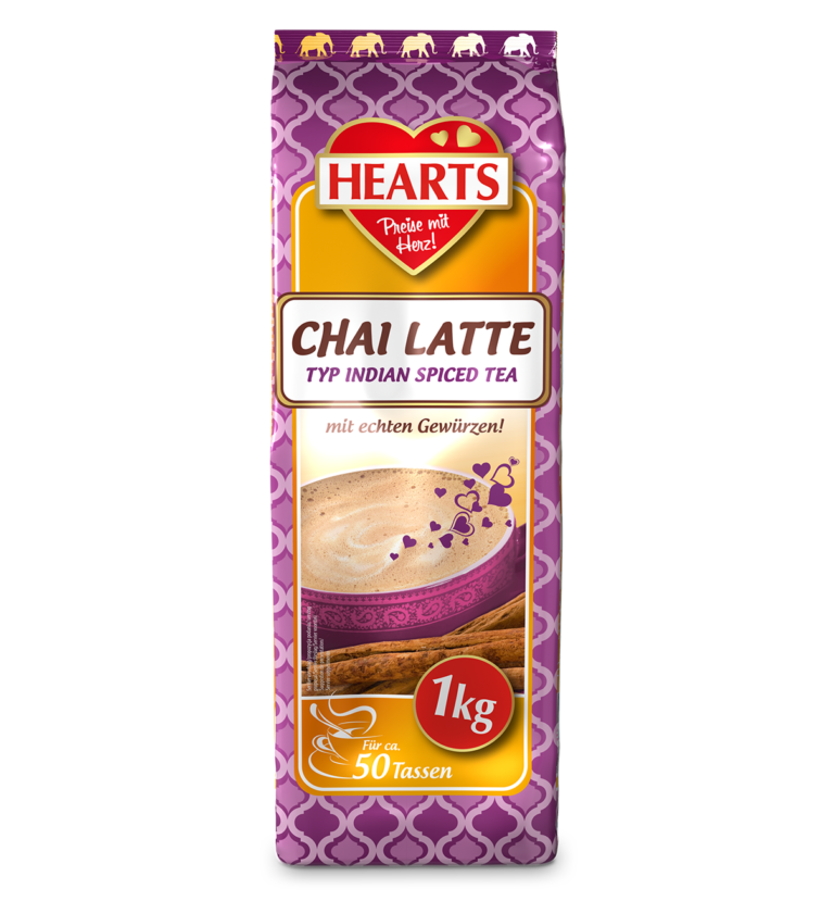 HEARTS: Chai Latte - Typ Indian spiced tea mit echten Gewürzen, 1kg für ca. 50 Tassen