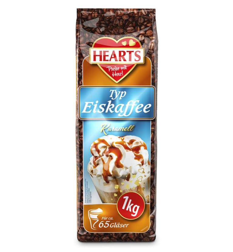 HEARTS: Eiskaffee Karamell 1kg für 65 Gläser