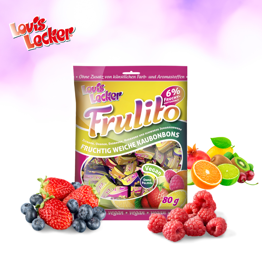 Neues aus dem Bereich Süßwaren: LOUIS LECKER FRULITO Kaubonbons 80g