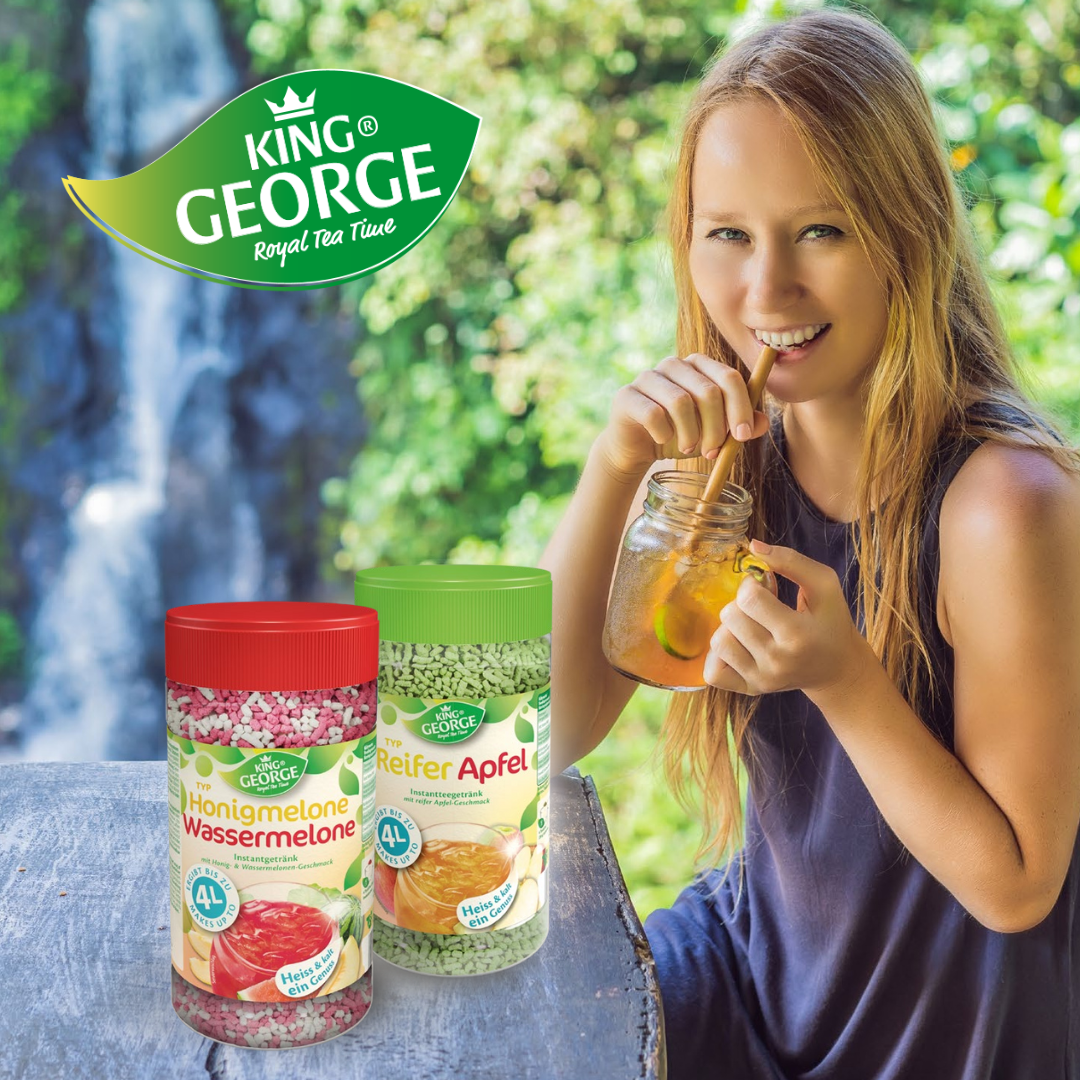 Neues aus dem Bereich Instant: KING GEORGE reifer Apfel und Honig-und Wassermelone